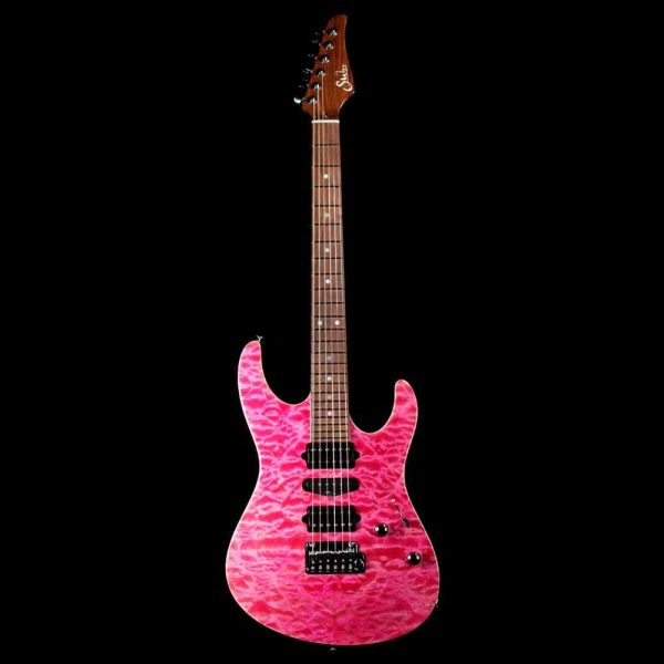 Suhr Modern Carve Top Set Neck Magenta Pink Stain Online