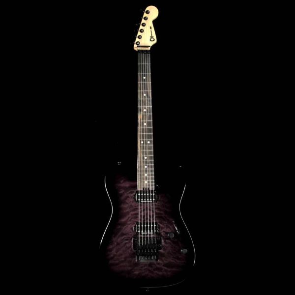 Charvel Pro Mod Series San Dimas Style 2 2H FR QM  Transparent Black Burst Hot on Sale