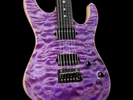 Suhr Modern Carve Top Set Neck Transparent Purple Online now