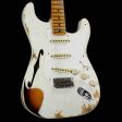 Fender Custom Shop  56 Thinline Stratocaster Aged Olympic White over Chocolate 2-Color Sunburst Sale