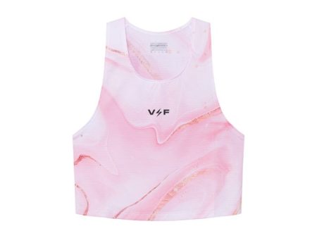 Volt and Fast Women s Lightning Crop Top Tie Dye Series V1 - Marble Pink Online Sale