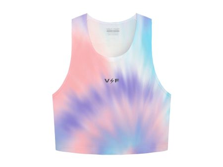 Volt and Fast Women s Bolt Sports Crop Top Tie Dye Series - Blue Siesta For Cheap