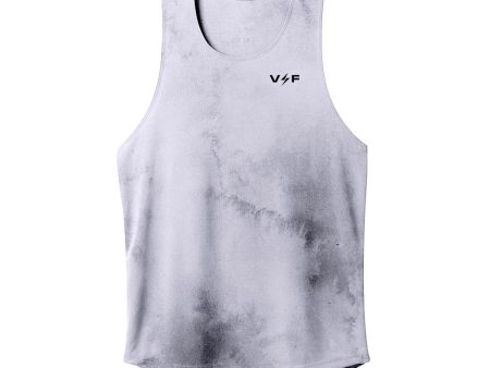 Volt and Fast Lightning Running Tank Tie Dye Series V1-SL-Grey For Sale