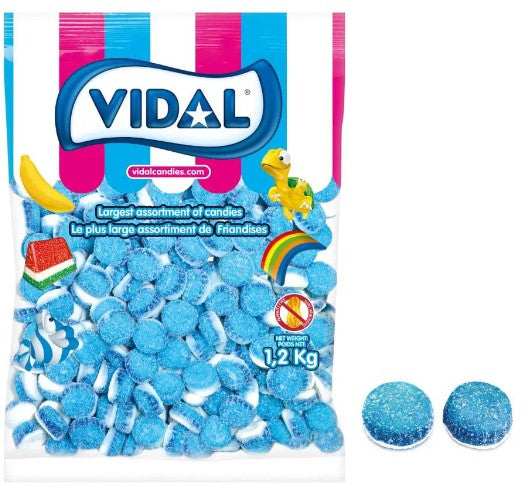 Vidal Sour Blue Raspberry Cakes bulk candy 1.2kg Online now