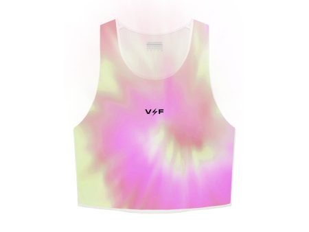 Volt And Fast Women s Bolt Sports Crop Top Tie Dye Series - Yellow Pink Fashion