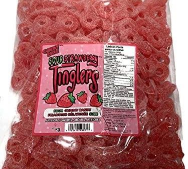 Gummy Zone Sour Strawberry Tinglers bulk 1kg Fashion