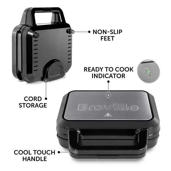 Breville 3 in 1 Sandwich, Waffle and Panini Maker, VST098 Online Hot Sale