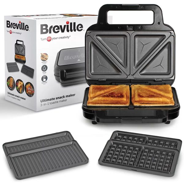 Breville 3 in 1 Sandwich, Waffle and Panini Maker, VST098 Online Hot Sale